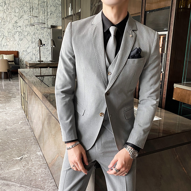 Men'S Grooming Brands - Costume trois pièces rayé pour marié,