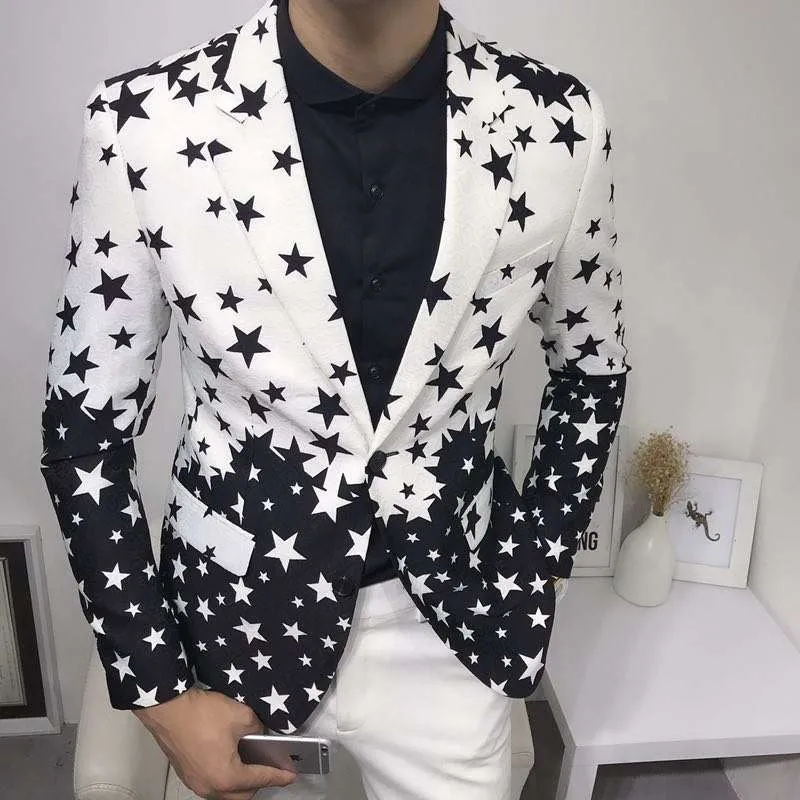Men'S Grooming Brands - Blazers ajustés à imprimé étoiles Nouveauté