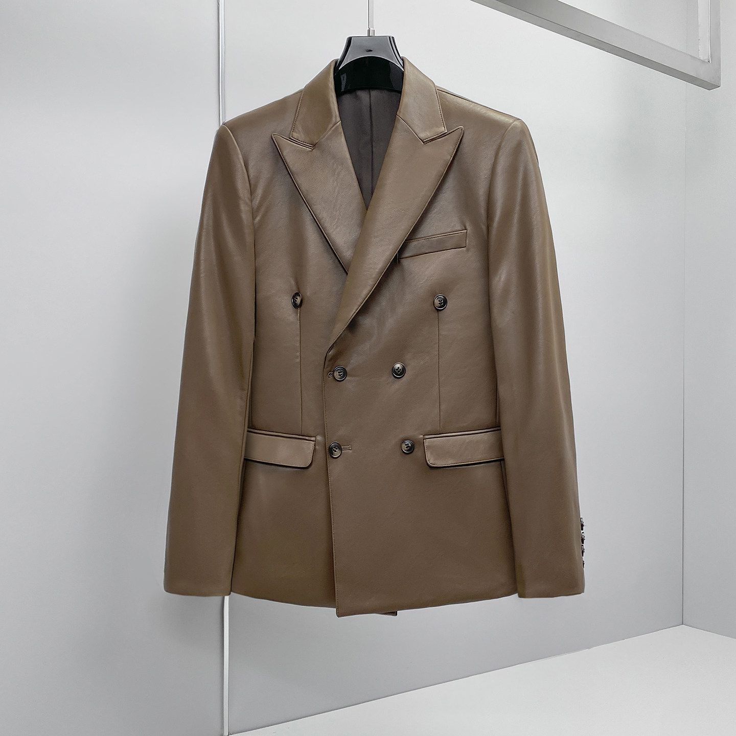 Men'S Grooming Brands - Veste de Costume en Cuir Croisé